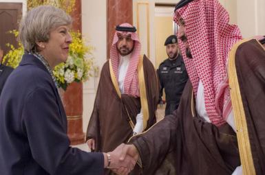محمد بن سلمان،‌ ولیعهد عربستان سعودی و ترزا می، نخست‌وزیر انگلستان