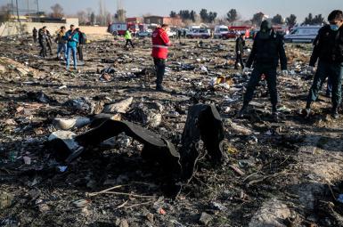The aftermath of Ukrainian airliner's downing in Iran. January 8, 2020