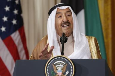 شیخ صباح الاحمد الجابر الصباح، امیر کویت در نشست خبری مشترک با دونالد ترامپ