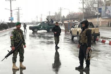 نیروهای نظامی مستقر در نزدیکی مدرسه نظامی مارشال فهیم در کابل