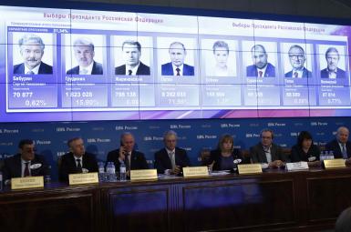 نشست خبری کمیته مرکزی انتخابات روسیه پس از پایان انتخابات