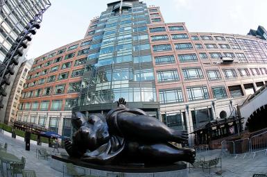 The headquarters of the European Bank for Reconstruction and Development (EBRD) is seen in London