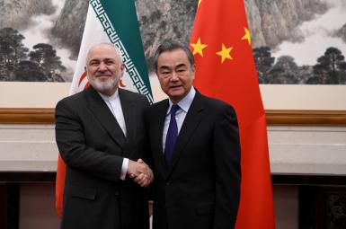 Foreign Minister Mohammad Javad Zarif with his Chinese counterpart. FILE