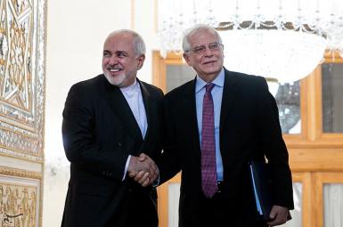 Iran's foreign minister Mohammad Javad Zarif and EU foreign policy chief Josep Borrell. FILE