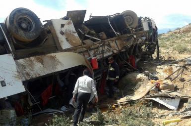 ۲۸ کشته و مجروح در واژگونی اتوبوس تبریز-تهران