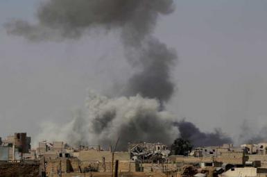  بمباران ائتلاف بین‌الملل در رقه‌ی سوریه