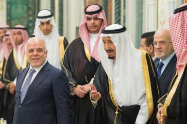 حیدر العبادی نخست وزیر عراق، در دیدار با ملک سلمان بن‌عبدالعزیز 