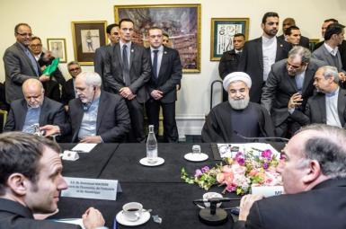 مانوئل مکرون رئیس‌جمهوری فرانسه امروز در دیدار خود با حسن روحانی 