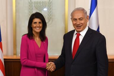 نیکی هیلی، نماینده آمریکا در سازمان ملل در دیدار با نخست‌وزیر اسرائیل