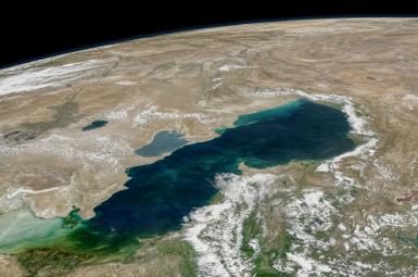 تصویر ماهواره‌ای دریای خزر