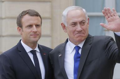 امانوئل مکرون رئیس جمهور فرانسه و بنیامین نتانیاهو نخست وزیر اسراییل