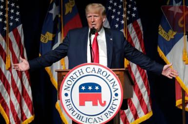 Former President Donald Trump speaking at North Carolina Republican Convention dinner. June 5, 2021