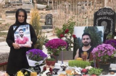 Mother of Navid Afkari, a protester executed in Iran in Sept. 2020 visiting his grave on Noruz. March 20, 2021
