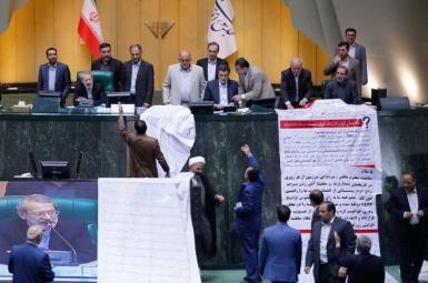 Iran parliament members showing opposition to FATFA bills. Undated