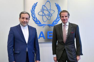 IAEA chief Rafael Mariano Grossi and Iran's nuclear negotiator Abbas Araghchi. April 8, 2021