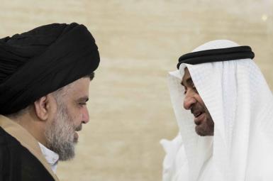 مقتدی صدر، روحانی بانفوذ عراقی و رهبر جریان صدر و محمد بن‌زاید، ولی‌عهد ابوظبی