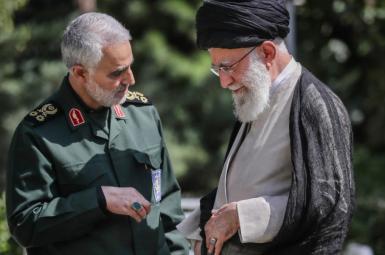 Undated photo of Iran's Supreme Leader Ali Khamenei and slain general Qasem Soleimani