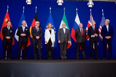  وزرای خارجه گروه ۵+۱ به همراه وزیر خارجه ایران و مسئول سیاست خارجی اتحادیه اروپا 