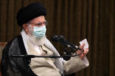 Iran's Supreme Leader Ali Khamenei speaking to top government officials. July 28, 2021