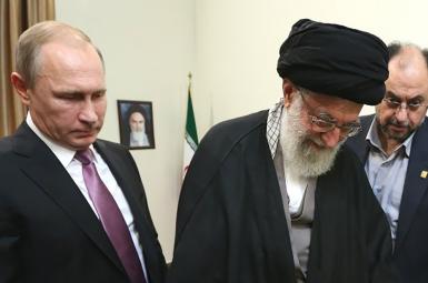Iran's Ali Khamenei and Russian President Vladimir Putin in Tehran. September 8, 2018