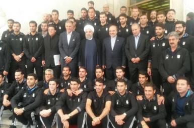 دیدار حسن روحانی با تیم ملی فوتبال ایران