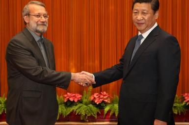 Ali Larijani meeting China's president. Courtesy Photo