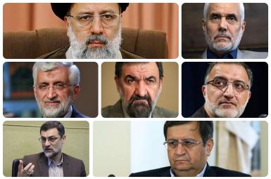 Seven approved candidates for Iran's tightly managed presidential poll. FILE