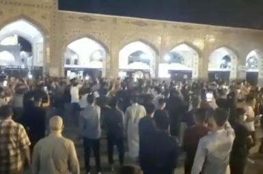 A video grab from protests in Iran's Khuzestan province. July 16, 2021