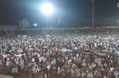 Campaign rally in Ahvazby Ebrahim Raeesi in Iran's presidential race. June 9, 2021