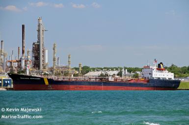 Thalassa Desgagnes tanker, now called the Asphalt Princess, in Sarnia, Ontario, Canada June 19, 2016