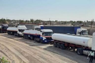 Fuel tankers lining up at an unidentified border crossing point in Iran. FILE