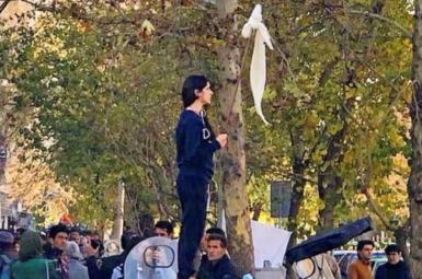 Vida Movahedi, the first woman who took off her compulsory hijab on a busy Tehran street in December 2017.