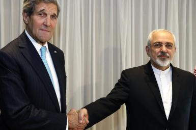Kerry and Zarif during nuclear negotiations in the Obama era. FILE