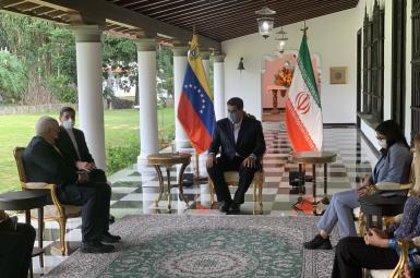 Iran's foreign minister Javad Zarif Meeting with Venezuelan president Maduro. November 4, 2020