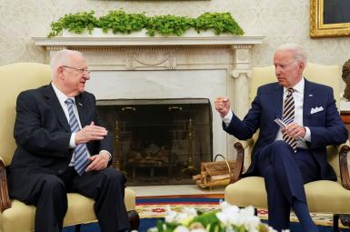 President Joe Biden meeting with Israeli President Reuven Rivlin in the oval office. June 28, 2021
