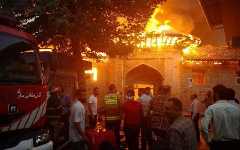 آتش‌سوزی در مسجدجامع ساری