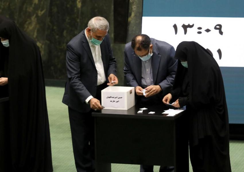 Lawmakers counting votes cast for foreign minister Hossein Amir-Abdollahian. August 25, 2021