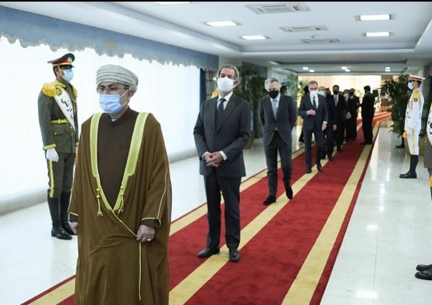Foreign ambassadors at Iran's presidential building. February 9, 2021