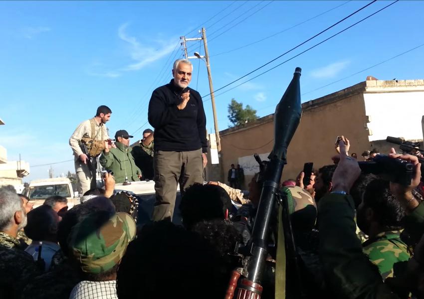 Soleimani among Iraqi militia. Undated