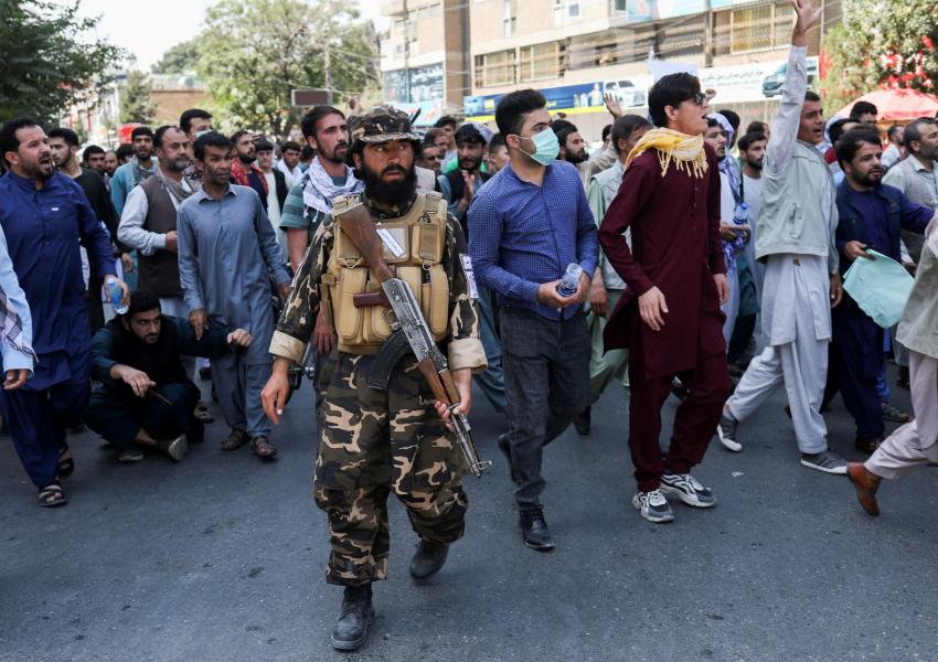 Men and women held separate protests in Kabul against Pakistan. September 7, 2021