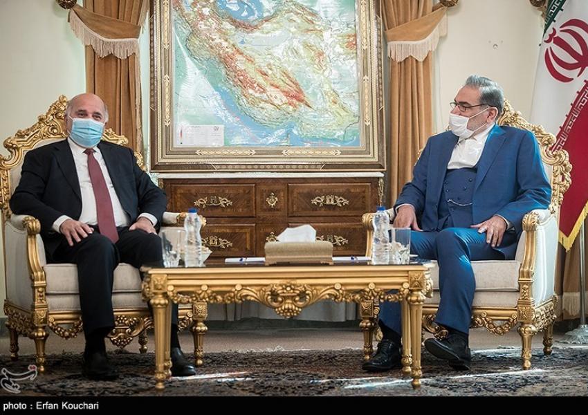 Ali Shamkhani and Iraqi Foreign Minister Fuad Hussein. February 27, 2021