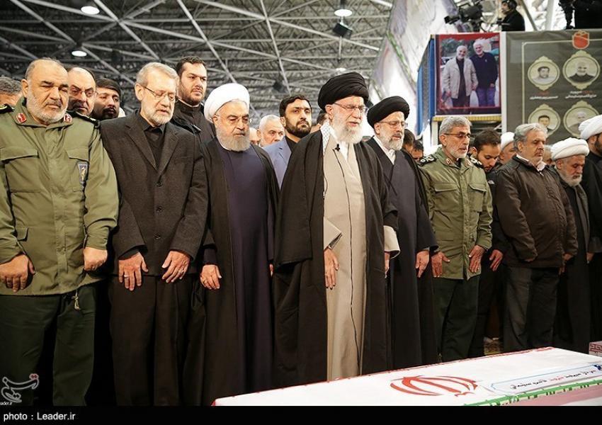 Iran's top leaders at Soleimani funeral in January 2020.
