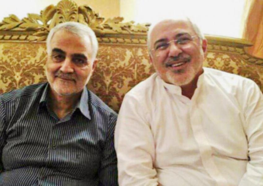 Qasem Soleimani and Zarif in May 2017. FILE