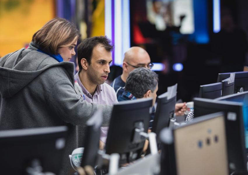 Iran International network journalists and producers working in the London headquarters. FILE