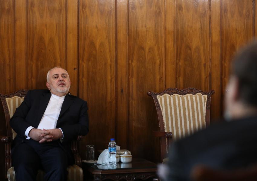 Mohammad Javad Zarif during an interview in Tehran, October 2020